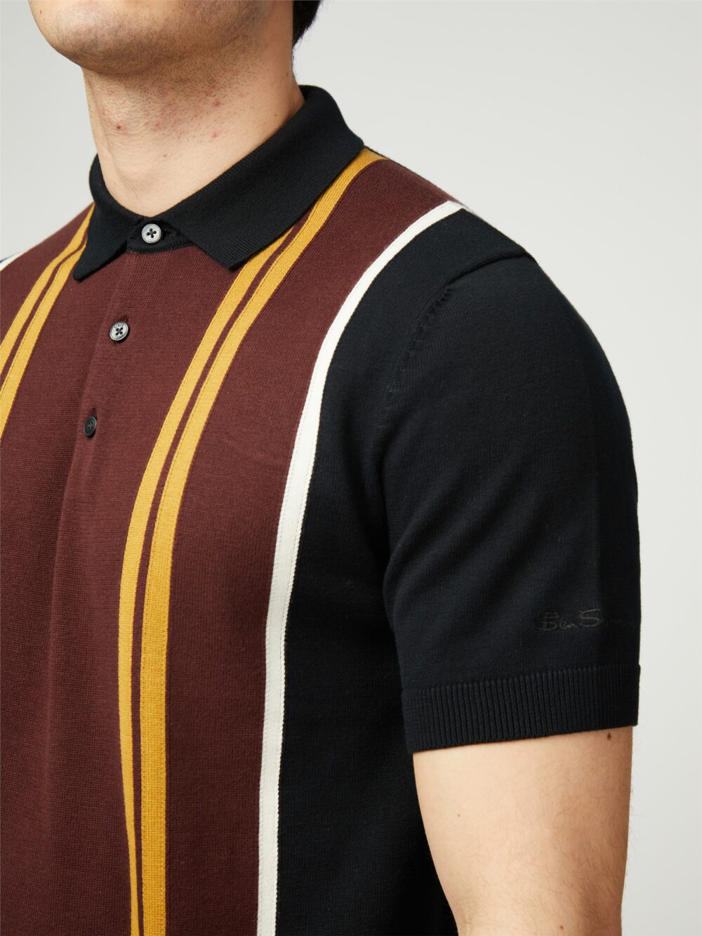 Vertical Stripe Polo - Black - immagine 4